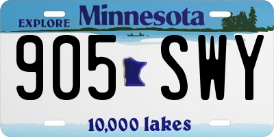 MN license plate 905SWY