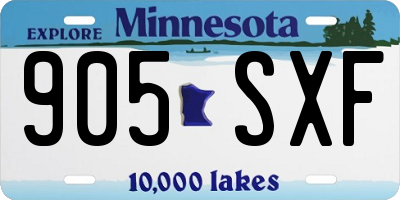 MN license plate 905SXF