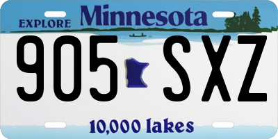 MN license plate 905SXZ