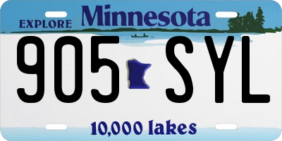 MN license plate 905SYL