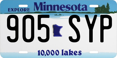 MN license plate 905SYP