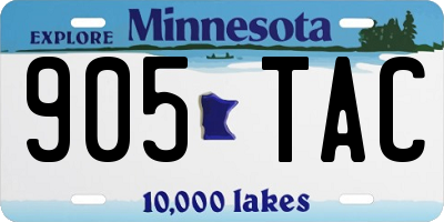 MN license plate 905TAC