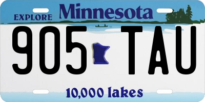 MN license plate 905TAU