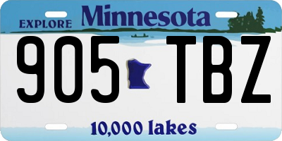 MN license plate 905TBZ