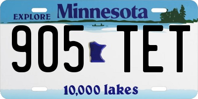 MN license plate 905TET