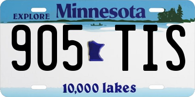 MN license plate 905TIS