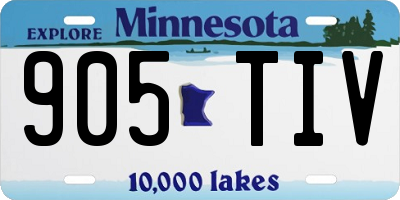 MN license plate 905TIV