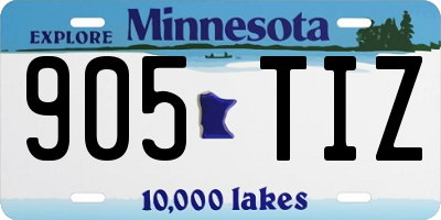 MN license plate 905TIZ
