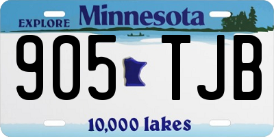 MN license plate 905TJB