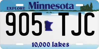 MN license plate 905TJC