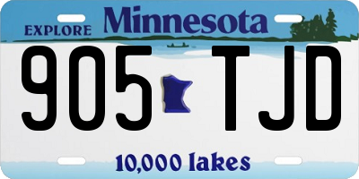 MN license plate 905TJD