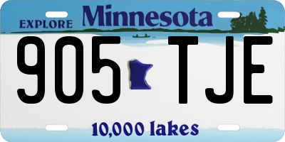 MN license plate 905TJE