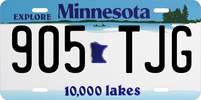MN license plate 905TJG