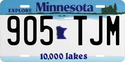 MN license plate 905TJM