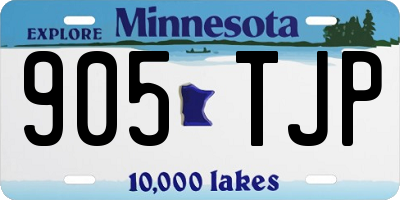 MN license plate 905TJP