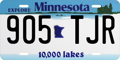 MN license plate 905TJR