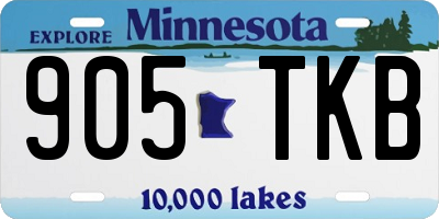 MN license plate 905TKB
