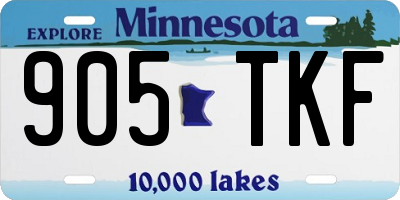 MN license plate 905TKF
