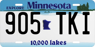 MN license plate 905TKI
