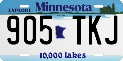 MN license plate 905TKJ