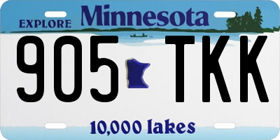MN license plate 905TKK