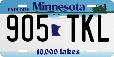 MN license plate 905TKL
