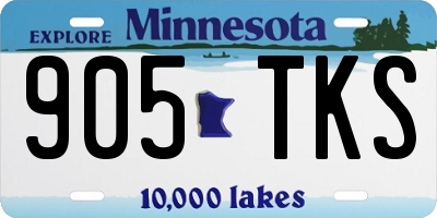 MN license plate 905TKS