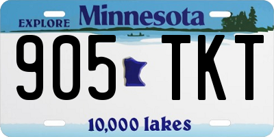 MN license plate 905TKT