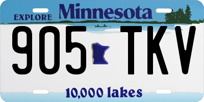 MN license plate 905TKV