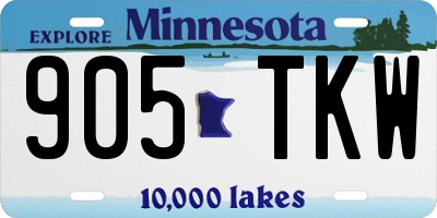MN license plate 905TKW