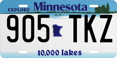 MN license plate 905TKZ