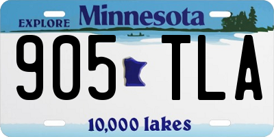 MN license plate 905TLA