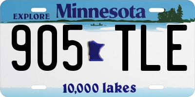 MN license plate 905TLE