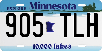 MN license plate 905TLH