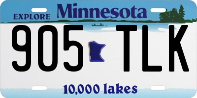 MN license plate 905TLK