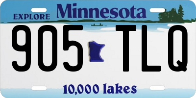 MN license plate 905TLQ