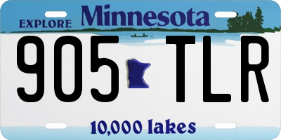 MN license plate 905TLR