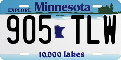 MN license plate 905TLW