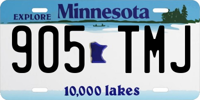 MN license plate 905TMJ