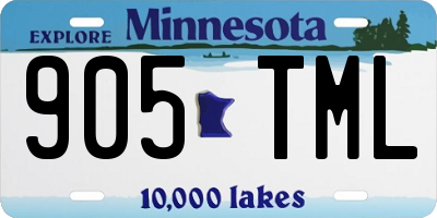 MN license plate 905TML