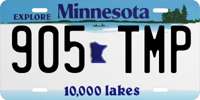 MN license plate 905TMP