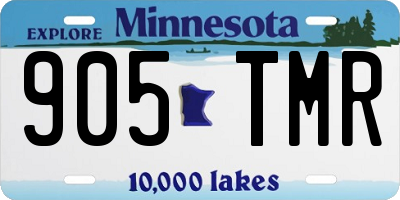 MN license plate 905TMR