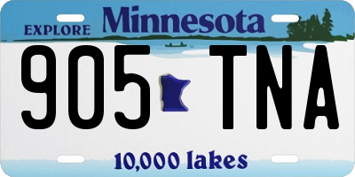 MN license plate 905TNA