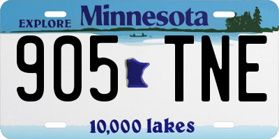 MN license plate 905TNE
