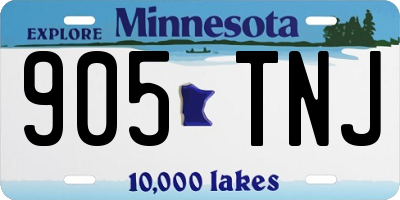 MN license plate 905TNJ
