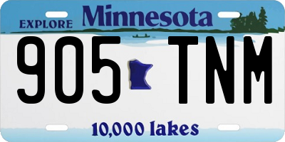 MN license plate 905TNM