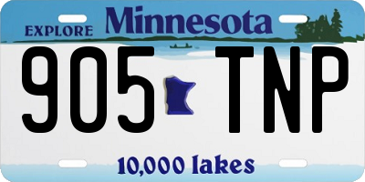MN license plate 905TNP