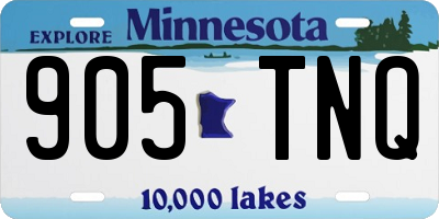 MN license plate 905TNQ