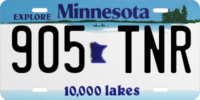 MN license plate 905TNR