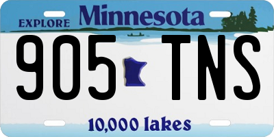 MN license plate 905TNS